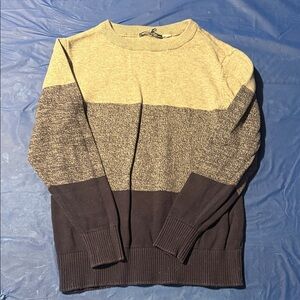 Men's Color Block Sweater - Black, Gray, Cream